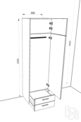 Шкаф распашной 600х500х2325мм (Ш639ЯМ) Ш639ЯМКАнтрацит фото 2
