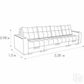 Угловой диван Модуль Камила 2 с накладками