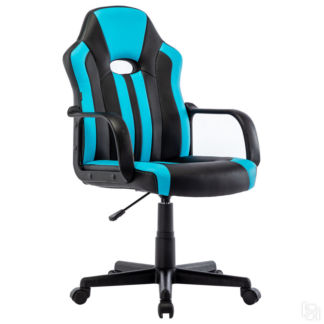 Кресло компьютерное BRABIX Stripe GM-202 черное/голубое