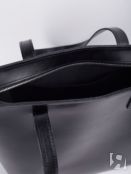 Женская сумка шоппер из натуральной кожи черная A0191