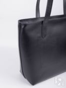Женская сумка шоппер из натуральной кожи черная A0191