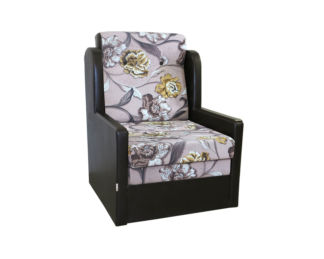 Кресло кровать Классика Д экокожа+велюр цветы