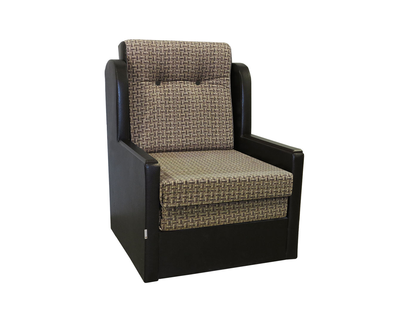 Кресло кровать Классика Д экокожа+коричневый велюр