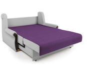 Диван-кровать Аккорд М 120 фиолетовая рогожка и экокожа белая
