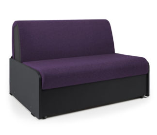 Диван кровать Коломбо БП 100 фиолетовая рогожка и экокожа черная