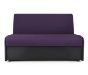 Диван кровать Коломбо БП 120 фиолетовая рогожка и экокожа черный