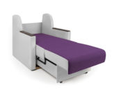 Кресло-кровать Аккорд Д фиолетовая рогожка и экокожа белая