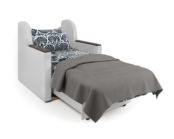 Кресло-кровать Аккорд Д фиолетовая рогожка и экокожа белая