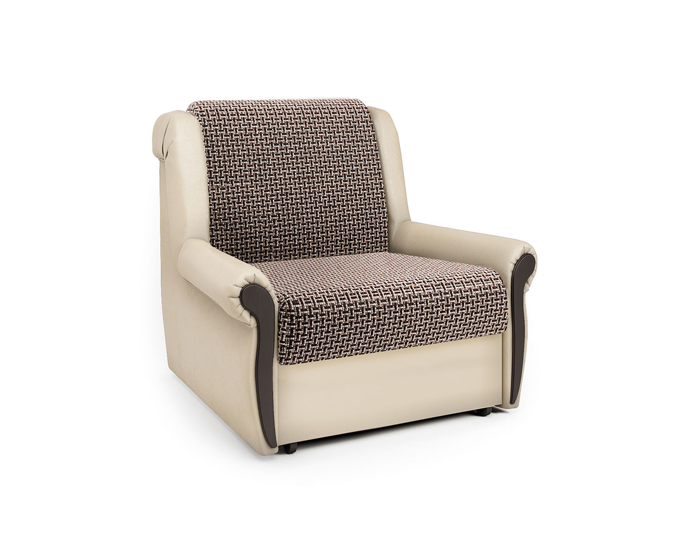 Кресло-кровать Аккорд М Корфу коричневый и экокожа беж