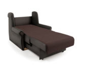 Кресло-кровать Аккорд М рогожка шоколад и экокожа шоколад