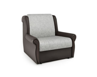 Кресло-кровать Аккорд М экокожа шоколад и серый шенилл