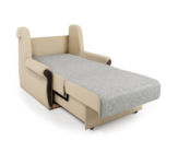 Кресло-кровать Аккорд М экокожа беж и серый шенилл