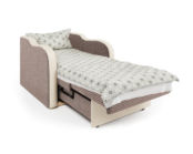 Кресло-кровать Коломбо Корфу коричневый и экокожа беж