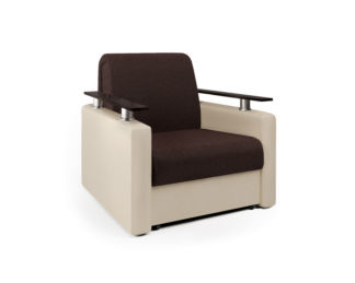 Кресло-кровать Шарм рогожка шоколад и экокожа беж