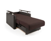 Кресло-кровать Шарм рогожка шоколад и экокожа шоколад