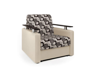 Кресло-кровать Шарм экокожа беж и ромб