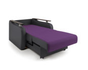 Кресло-кровать Гранд Д фиолетовая рогожка и черная экокожа