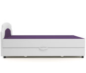 Тахта Шарм 160 фиолетовая рогожка и белая экокожа