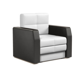 Кресло-кровать Атлант экокожа белый черная